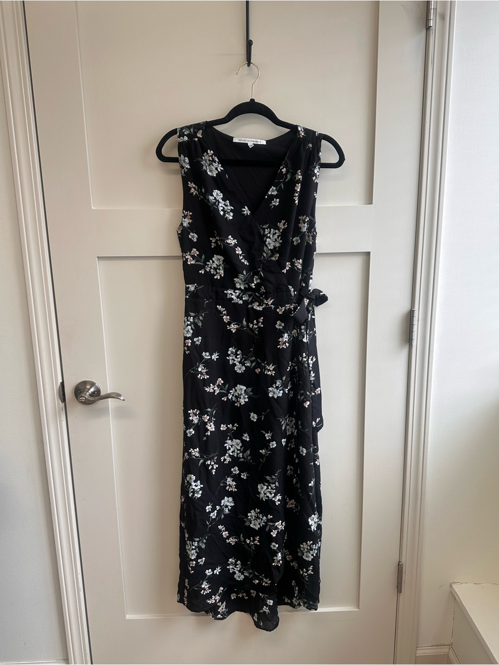 Collective Concepts Black Floral Wrap Maxi Dress
